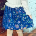 HOT Winter Onling Shopping Fashion Fancy Flower Kids Performance Dress blue one piece long sleeve Autumn princess dresses